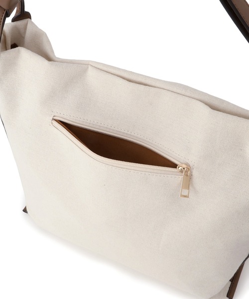 ROPE' PICNIC（ロペピクニック）の「麻調キャンバスコンビトートバッグ/A4対応・15インチPC対応（トートバッグ・レディース・ブラック/ブラウン・FREE）」の13枚目の写真