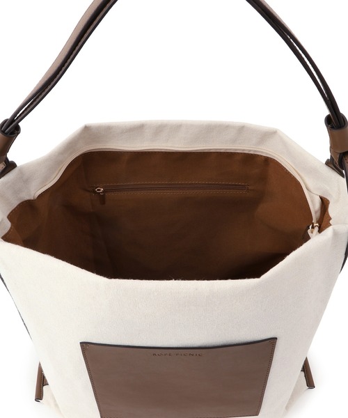 ROPE' PICNIC（ロペピクニック）の「麻調キャンバスコンビトートバッグ/A4対応・15インチPC対応（トートバッグ・レディース・ブラック/ブラウン・FREE）」の17枚目の写真