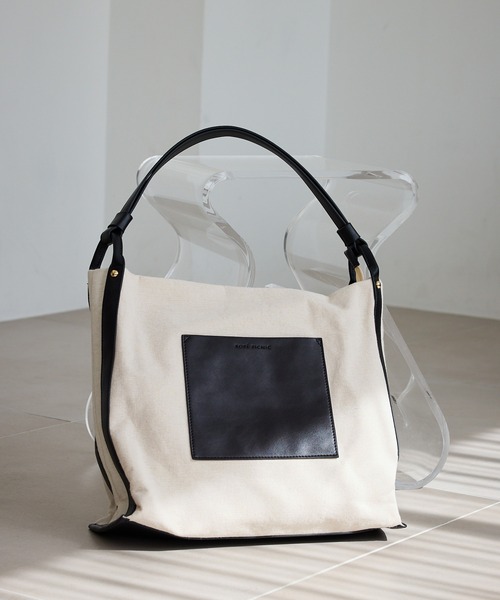 ROPE' PICNIC（ロペピクニック）の「麻調キャンバスコンビトートバッグ/A4対応・15インチPC対応（トートバッグ・レディース・ブラック/ブラウン・FREE）」の21枚目の写真