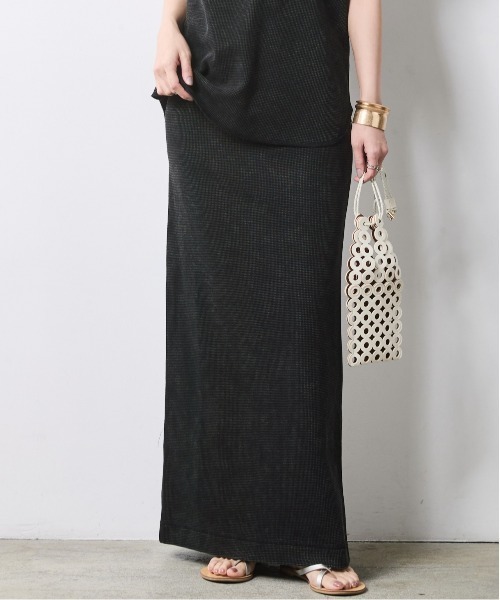 CHIC STYLE（シックスタイル）の「【セットアップ対応】ヴィンテージ加工サーマルロングスカート＜大きいサイズ有＞シックスタイル（スカート・レディース・スミクロ/ブラウン系・5L/4L/3L/LL/L/M）」の19枚目の写真
