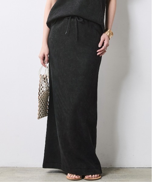 CHIC STYLE（シックスタイル）の「【セットアップ対応】ヴィンテージ加工サーマルロングスカート＜大きいサイズ有＞シックスタイル（スカート・レディース・スミクロ/ブラウン系・5L/4L/3L/LL/L/M）」の20枚目の写真