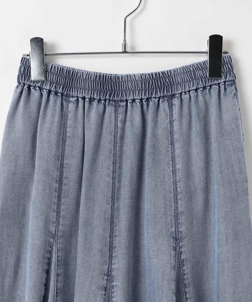 BAYFLOW（ベイフロー）の「[接触冷感付き]ライトオンスデニムフレアスカート（スカート・レディース・ブラック/サックスブルー・SMALL/MEDIUM）」の10枚目の写真