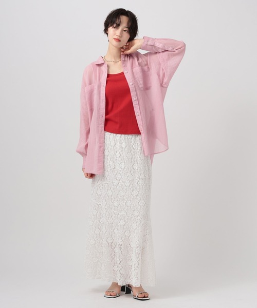 BAYFLOW（ベイフロー）の「カットレーススカート（スカート・レディース・オフホワイト/ブラック・FREE）」の3枚目の写真