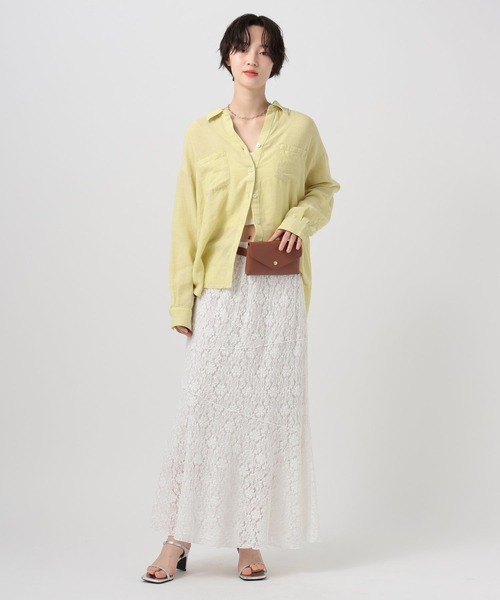 BAYFLOW（ベイフロー）の「カットレーススカート（スカート・レディース・オフホワイト/ブラック・FREE）」の4枚目の写真