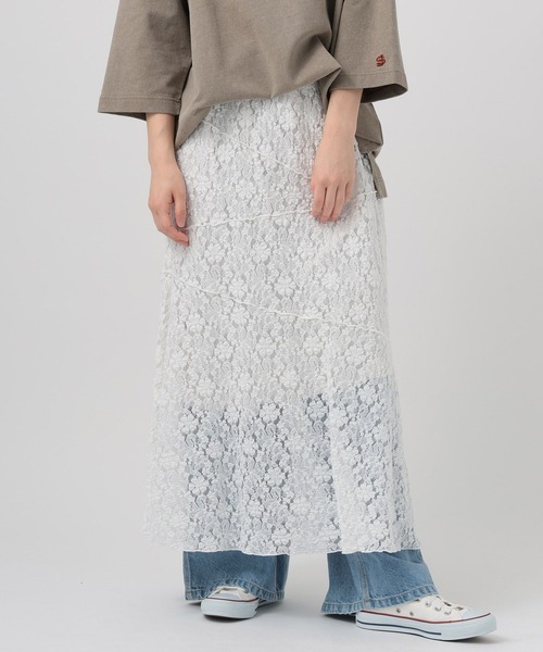 BAYFLOW（ベイフロー）の「カットレーススカート（スカート・レディース・オフホワイト/ブラック・FREE）」の7枚目の写真