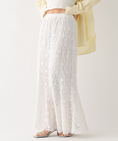 BAYFLOW（ベイフロー）の「カットレーススカート（スカート・レディース・オフホワイト/ブラック・FREE）」の10枚目の写真