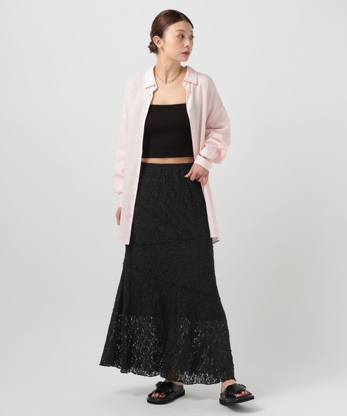 BAYFLOW（ベイフロー）の「カットレーススカート（スカート・レディース・オフホワイト/ブラック・FREE）」の11枚目の写真