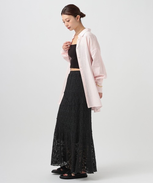 BAYFLOW（ベイフロー）の「カットレーススカート（スカート・レディース・オフホワイト/ブラック・FREE）」の12枚目の写真