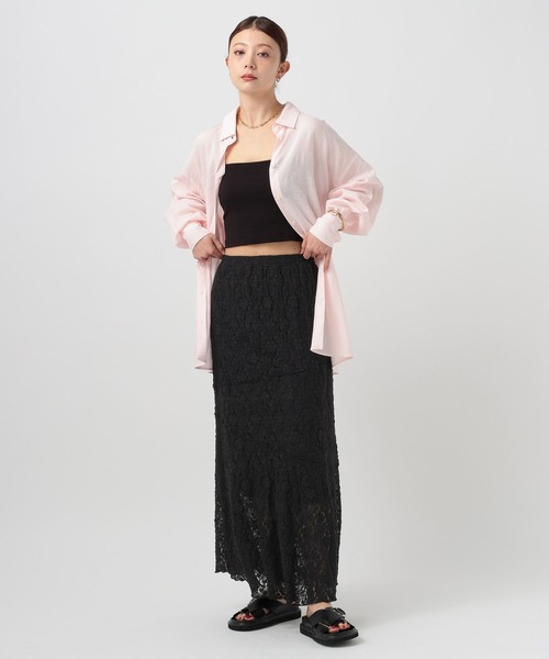 BAYFLOW（ベイフロー）の「カットレーススカート（スカート・レディース・オフホワイト/ブラック・FREE）」の13枚目の写真