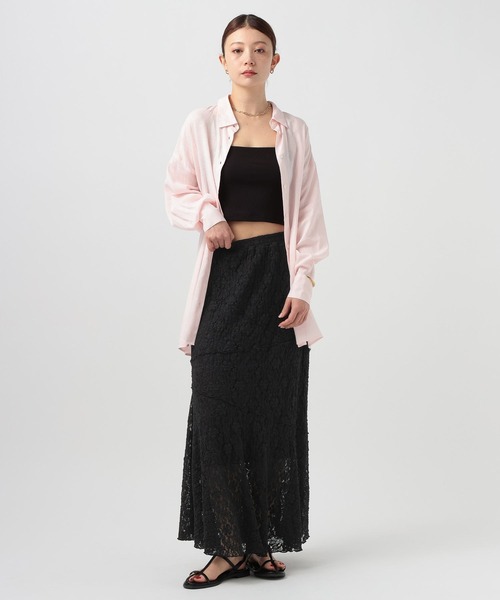 BAYFLOW（ベイフロー）の「カットレーススカート（スカート・レディース・オフホワイト/ブラック・FREE）」の14枚目の写真