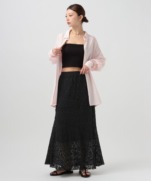 BAYFLOW（ベイフロー）の「カットレーススカート（スカート・レディース・オフホワイト/ブラック・FREE）」の15枚目の写真