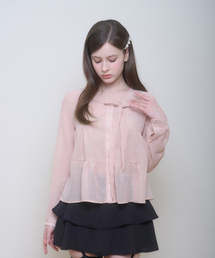 BELLIALEU（ベルリアル）の「CELINE RIBBON BLOUSE PEACH（シャツ/ブラウス）」
