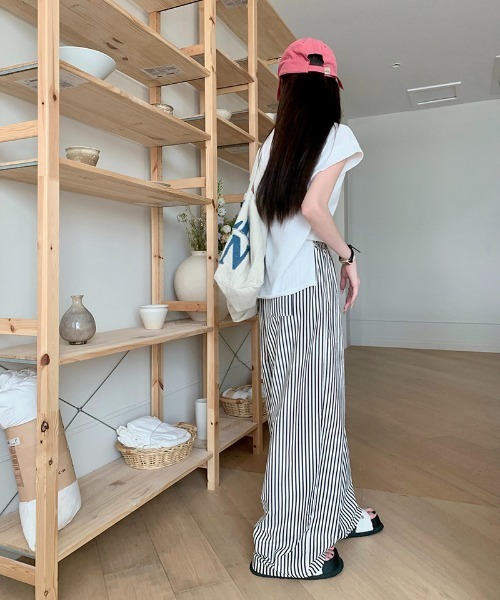 WEGO(ウィゴー)の「カラーストライプイージーストレートパンツ(その他パンツ・レディース・ブラック系その他5/グリーン系その他5/ブラウン系その他5・LARGE/MEDIUM)」の14枚目の写真