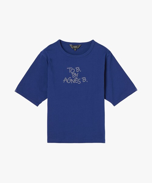To b. by agnes b.(トゥービーバイアニエスベー)の「ロゴ 刺繍 コットン 半袖 Tシャツ(Tシャツ/カットソー・レディース・ネイビー・40/38)」の2枚目の写真