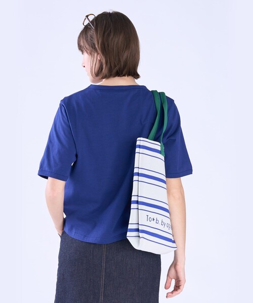 To b. by agnes b.(トゥービーバイアニエスベー)の「ロゴ 刺繍 コットン 半袖 Tシャツ(Tシャツ/カットソー・レディース・ネイビー・40/38)」の5枚目の写真