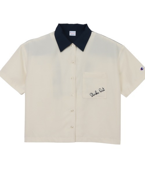 Champion（チャンピオン）の「チャンピオン  BOWLING SHIRT（シャツ/ブラウス・レディース・ペールイエロー/オフホワイト・M/L）」の2枚目の写真