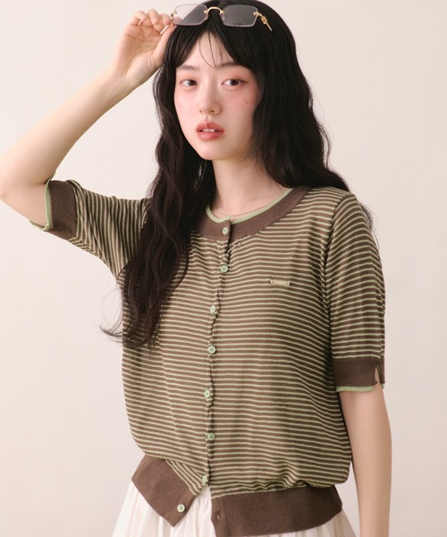 セール】wavy button knit cardigan / ウェービーボタンニット