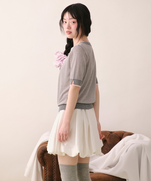 loin nuit(ロワンニュイ)の「wavy button knit cardigan / ウェービーボタンニットカーディガン(カーディガン/ボレロ・レディース・グレー/ブラウン/ラベンダー/オレンジ・FREE)」の13枚目の写真