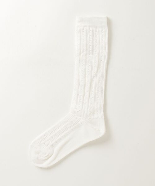 MARCOMONDE（マルコモンド）の「MARCOMONDE/eyelet socks（ソックス/靴下・レディース・ブラック/ダークブラウン/ホワイト・FREE）」の2枚目の写真