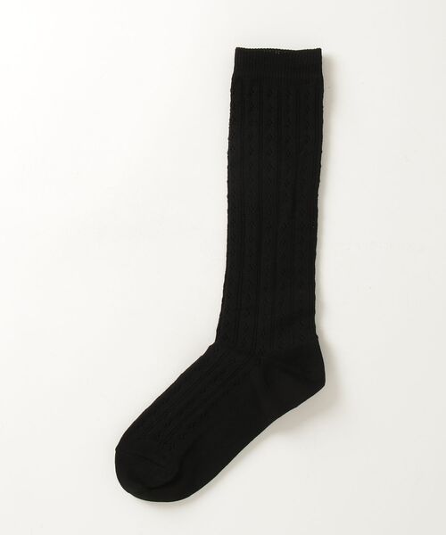 MARCOMONDE（マルコモンド）の「MARCOMONDE/eyelet socks（ソックス/靴下・レディース・ブラック/ダークブラウン/ホワイト・FREE）」の3枚目の写真