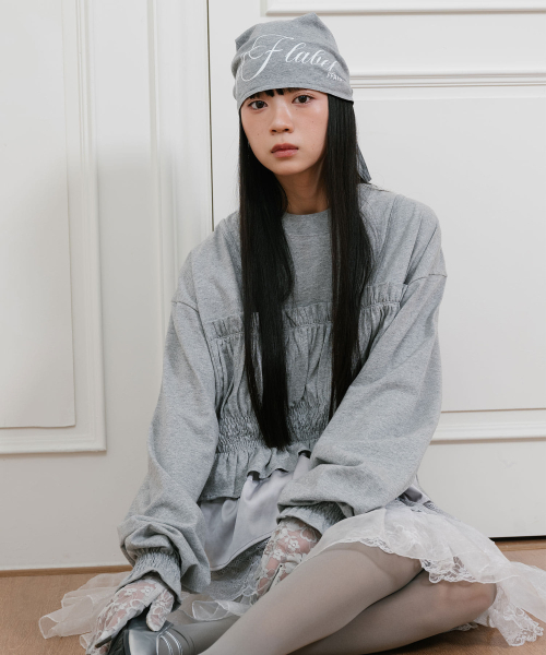 NICE GHOST CLUB(ナイスゴーストクラブ)の「FFATS SHIRRING SLEEVELESS BIG BIG L/S TEE_GREY(NG2GSUT580A)(Tシャツ/カットソー・レディース・グレー・SMALL/MEDIUM)」の2枚目の写真