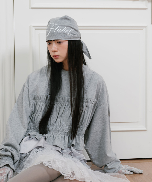 NICE GHOST CLUB(ナイスゴーストクラブ)の「FFATS SHIRRING SLEEVELESS BIG BIG L/S TEE_GREY(NG2GSUT580A)(Tシャツ/カットソー・レディース・グレー・SMALL/MEDIUM)」の3枚目の写真
