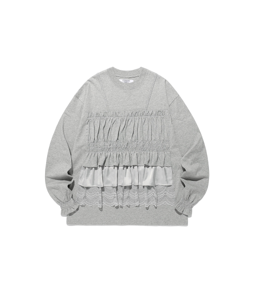 NICE GHOST CLUB(ナイスゴーストクラブ)の「FFATS SHIRRING SLEEVELESS BIG BIG L/S TEE_GREY(NG2GSUT580A)(Tシャツ/カットソー・レディース・グレー・SMALL/MEDIUM)」の4枚目の写真