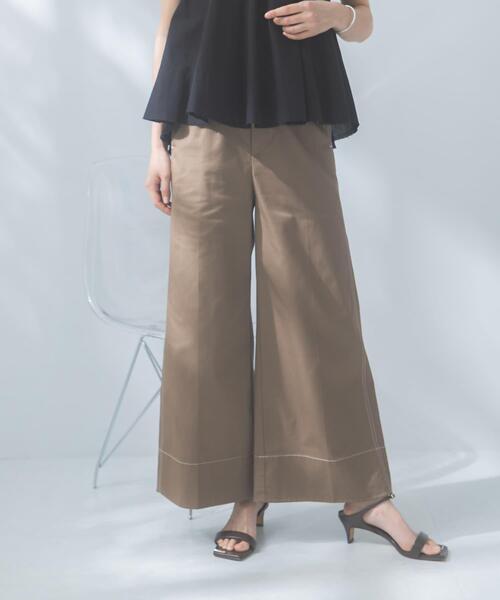 URBAN RESEARCH ROSSO WOMEN(アーバンリサーチ ロッソ)の「コットンツイルワイドパンツ(その他パンツ・レディース・ブラウン/ホワイト・36/38)」の1枚目の写真