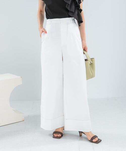 URBAN RESEARCH ROSSO WOMEN(アーバンリサーチ ロッソ)の「コットンツイルワイドパンツ(その他パンツ・レディース・ブラウン/ホワイト・36/38)」の9枚目の写真