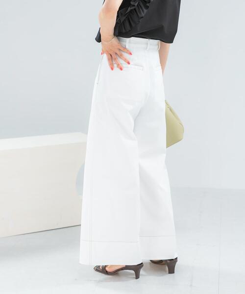 URBAN RESEARCH ROSSO WOMEN(アーバンリサーチ ロッソ)の「コットンツイルワイドパンツ(その他パンツ・レディース・ブラウン/ホワイト・36/38)」の6枚目の写真