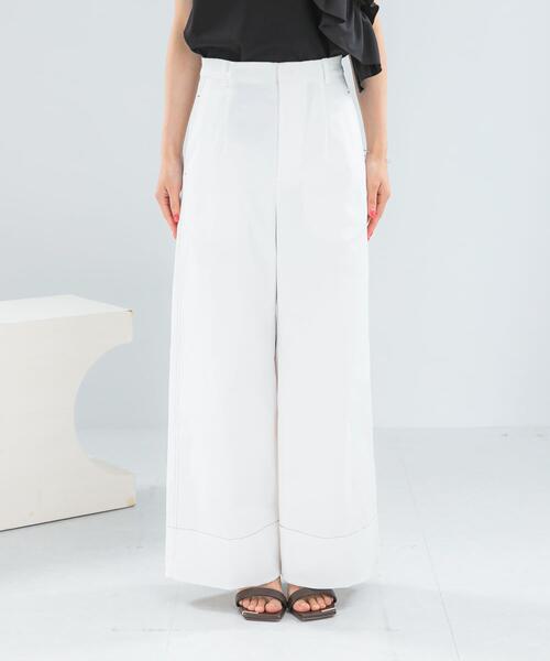 URBAN RESEARCH ROSSO WOMEN(アーバンリサーチ ロッソ)の「コットンツイルワイドパンツ(その他パンツ・レディース・ブラウン/ホワイト・36/38)」の4枚目の写真