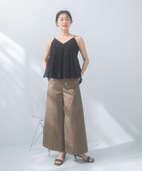 URBAN RESEARCH ROSSO WOMEN(アーバンリサーチ ロッソ)の「コットンツイルワイドパンツ(その他パンツ・レディース・ブラウン/ホワイト・36/38)」の16枚目の写真