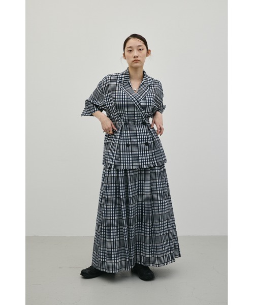 STYLEMIXER（スタイルミキサー）の「【セットアップ対応】シアーチェックスカート（スカート・レディース・ベージュ系その他/ブルー系その他3・SMALL/MEDIUM）」の9枚目の写真