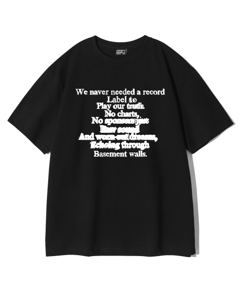 ELIMENO(エリメノ)の「ELレコードラベル半袖Tシャツ4カラー(Tシャツ/カットソー・メンズ・チャコール/ホワイト/ライトグレー/ブラック・1/2/3/4/5/6)」の5枚目の写真