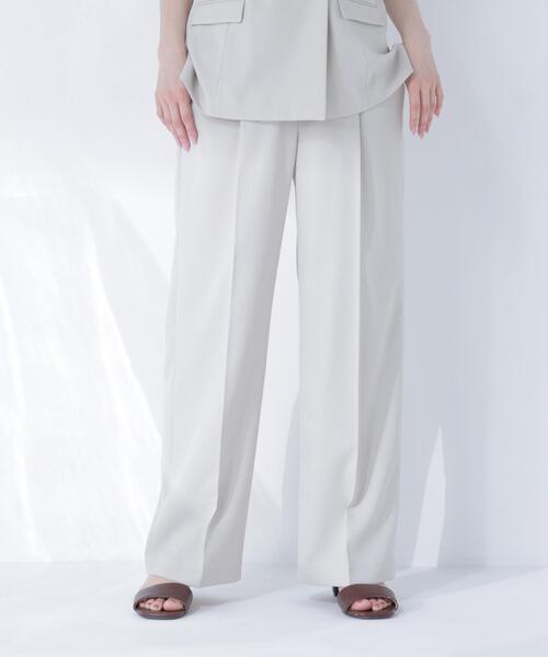 NATURAL BEAUTY BASIC(ナチュラルビューティーベーシック)の「スタイルアップ SETUP ワンタックワイドパンツ(その他パンツ・レディース・ブラウン/ベージュ・SMALL/MEDIUM)」の1枚目の写真