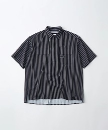 WHITE MOUNTAINEERING(�z���C�g�}�E���e�j�A�����O)�́yWhite Mountaineering/�z���C�g�}�E���e�j�A�����O�zSTRIPE SHORT SLEEVE PULLOVER SHIRT(�V���c/�u���E�X)