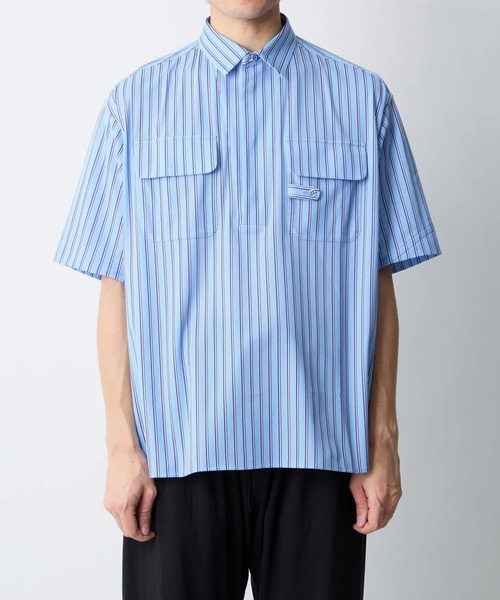 WHITE MOUNTAINEERING（ホワイトマウンテニアリング）の「【White Mountaineering/ホワイトマウンテニアリング】STRIPE SHORT SLEEVE PULLOVER SHIRT（シャツ/ブラウス・メンズ・ブラック/サックスブルー・0/1/2）」の5枚目の写真