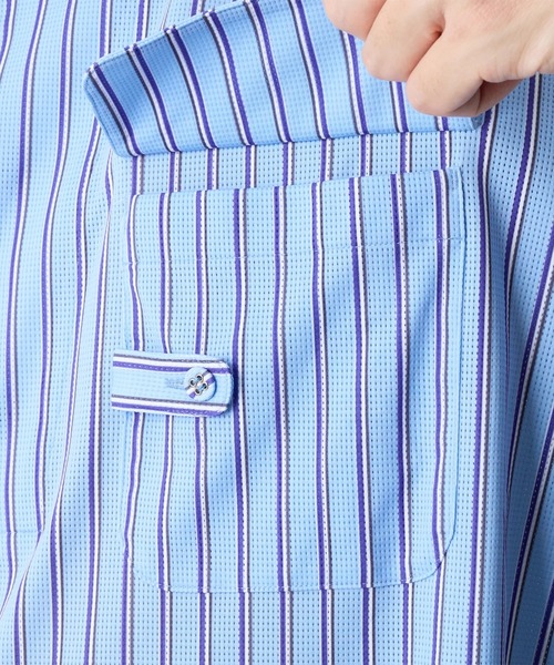 WHITE MOUNTAINEERING（ホワイトマウンテニアリング）の「【White Mountaineering/ホワイトマウンテニアリング】STRIPE SHORT SLEEVE PULLOVER SHIRT（シャツ/ブラウス・メンズ・ブラック/サックスブルー・0/1/2）」の3枚目の写真