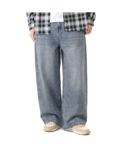 GRAYBLVD(グレイブラバット)の「ウェスリーウォッシュドデニムパンツ(ブルー)(デニムパンツ・レディース・その他・SMALL/MEDIUM/LARGE/X-LARGE)」の1枚目の写真