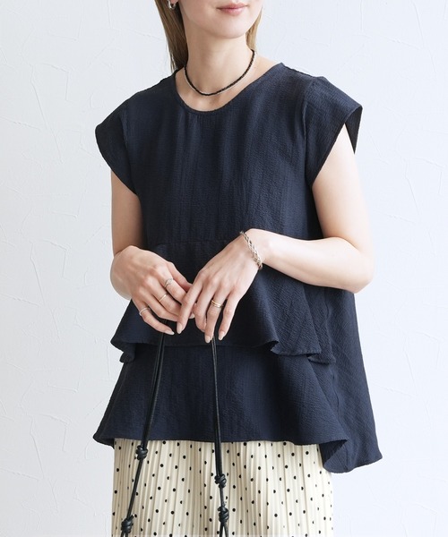 reca(レカ)の「ペプラムブラウス(シャツ/ブラウス・レディース・ネイビー/アイボリー/ブラック/ピンク系その他・M)」の15枚目の写真