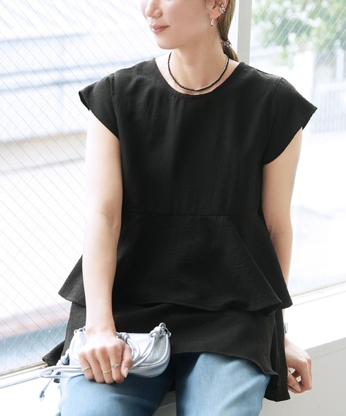 reca(レカ)の「ペプラムブラウス(シャツ/ブラウス・レディース・ネイビー/アイボリー/ブラック/ピンク系その他・M)」の12枚目の写真