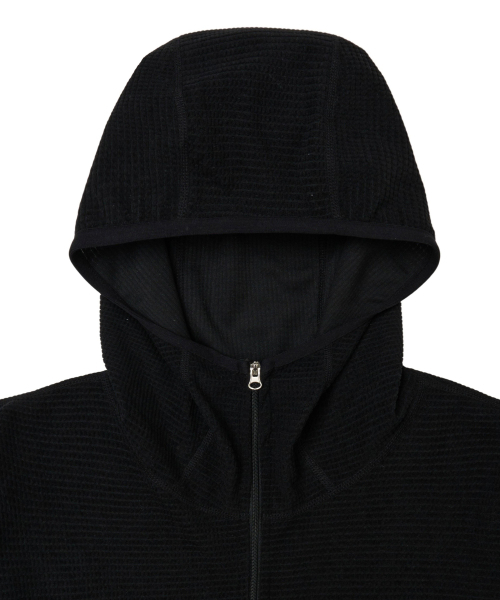 PHYPS MOTORCYCLE(フィップスモーターサイクル)の「H-Tech Grid Fleece Hoodie Zip-Up Black(パーカー・レディース・その他・SMALL/MEDIUM/LARGE/X-LARGE)」の4枚目の写真