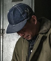 CELENA BEATS（セレナビーツ）の「ヴィンテージ ライク A-3 デニム メカニック キャップ / ミリタリー ワーク（キャップ）」