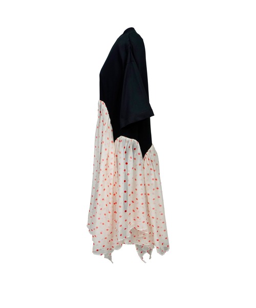 MSGM(エムエスジーエム)の「ポルカドット シフォン ジャージーワンピース(ワンピース・レディース・ブラック/ホワイト・XS/S)」の6枚目の写真