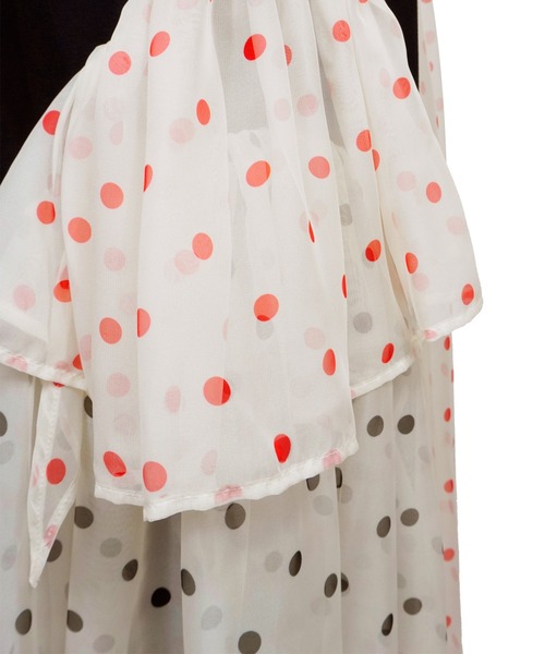 MSGM(エムエスジーエム)の「ポルカドット シフォン ジャージーワンピース(ワンピース・レディース・ブラック/ホワイト・XS/S)」の8枚目の写真