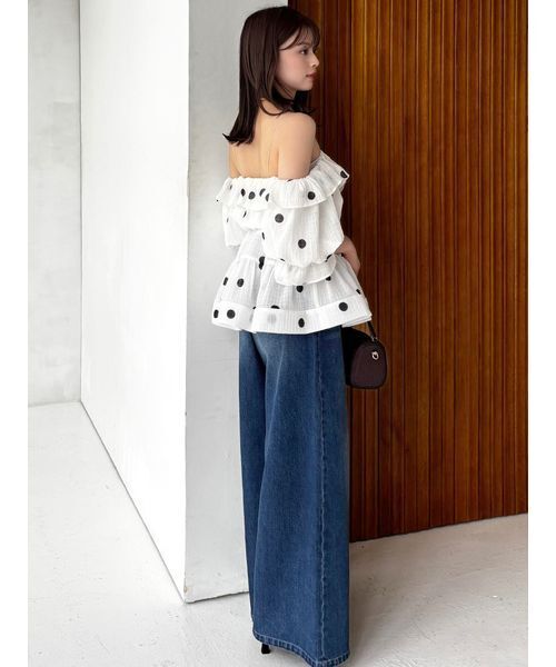 SNIDEL（スナイデル）の「【Kuroki denim】ハイライズワイドデニム（デニムパンツ・レディース・ダークブルー/ホワイト/ライトブルー・0/1）」の20枚目の写真