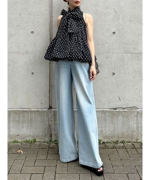 SNIDEL（スナイデル）の「【Kuroki denim】ハイライズワイドデニム（デニムパンツ・レディース・ダークブルー/ホワイト/ライトブルー・0/1）」の19枚目の写真