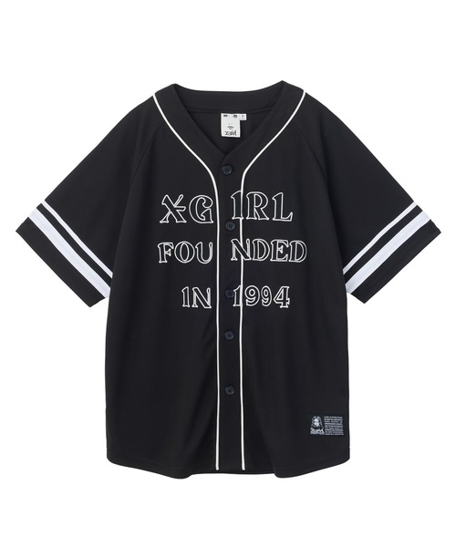 X-girl(エックスガール)の「LOGO PATCH BASEBALL SHIRT(シャツ/ブラウス・レディース・ブラック/カモフラージュ/ブラウン・S/M)」の2枚目の写真