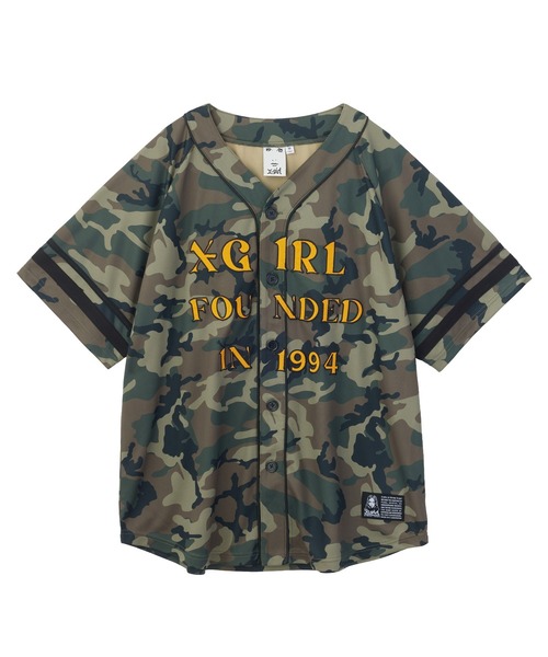 X-girl(エックスガール)の「LOGO PATCH BASEBALL SHIRT(シャツ/ブラウス・レディース・ブラック/カモフラージュ/ブラウン・S/M)」の11枚目の写真