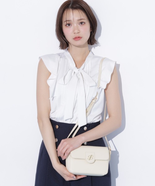 JILL by JILL STUART(ジルバイジルスチュアート)の「ピンタックボウタイブラウス(シャツ/ブラウス・レディース・ブルー/ブラック系その他/ホワイト・FREE)」の6枚目の写真
